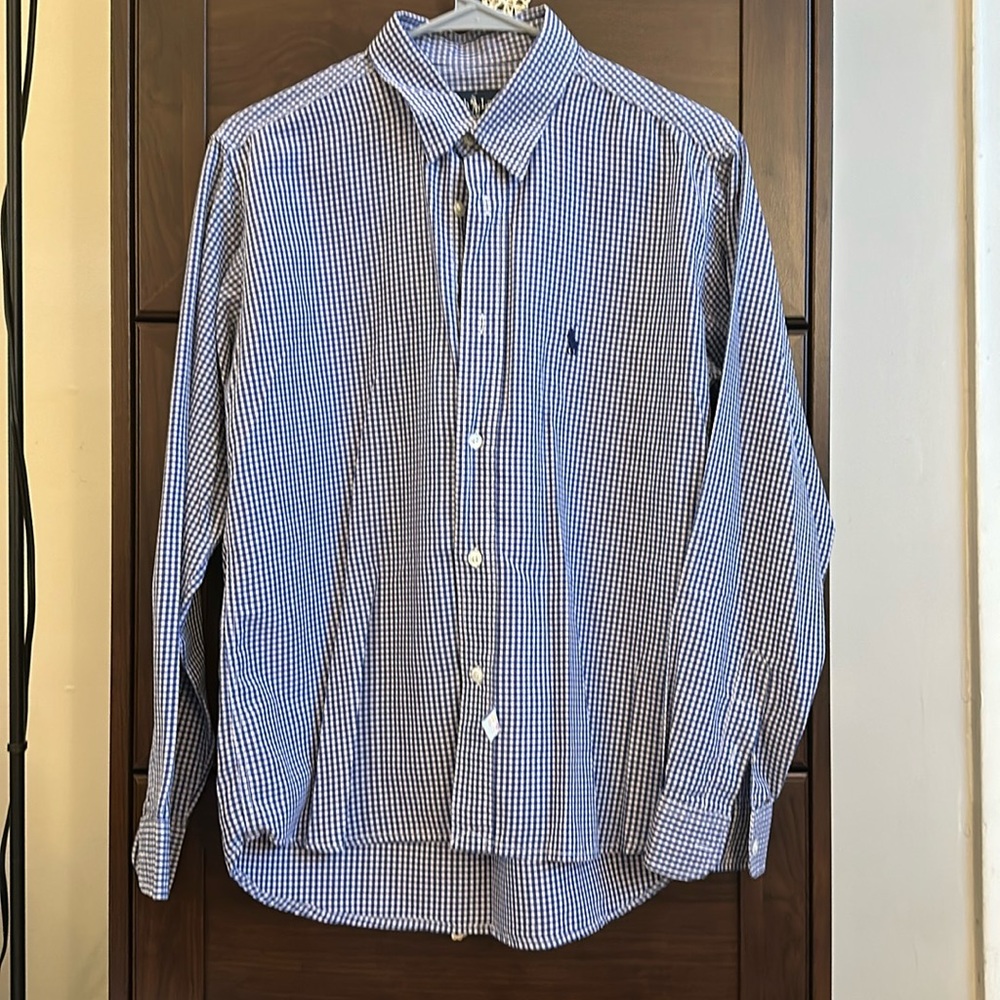 Ralph Lauren checkered navy blue shirt